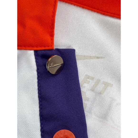 Nike Clemson Tigers Men's Dri-FIT Polo Shirt White/Orange L - Picture 9 of 11